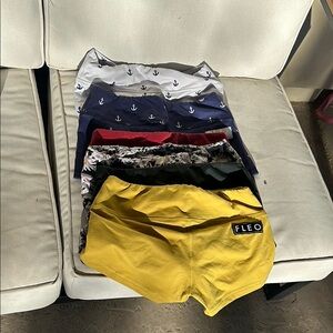 Bundle of Fleo Women's Athletic Shorts - Yellow, Black, Red, Blue, White